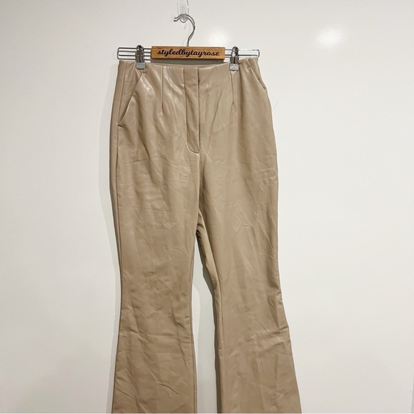 Abercrombie & Fitch Curve Love Vegan Leather Slim Flare Pant - Picture 9 of 11